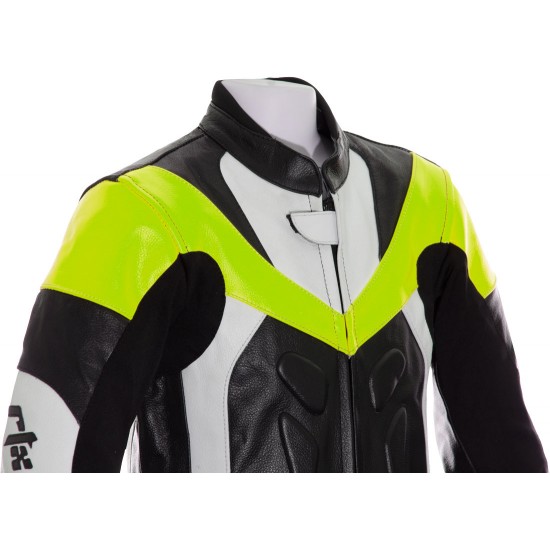 Mini Moto Junior Fluorescent Yellow Biker Leather Suit