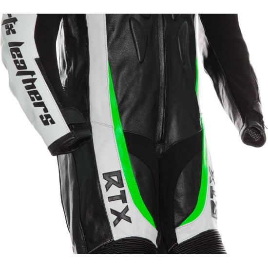 Mini Moto Junior Green Biker Leather Suit