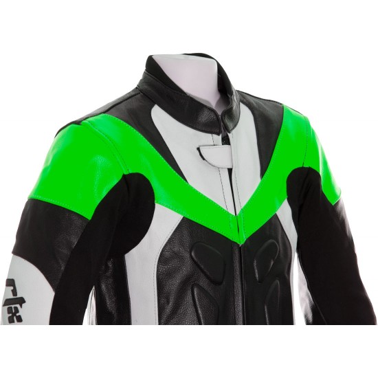 Mini Moto Junior Green Biker Leather Suit