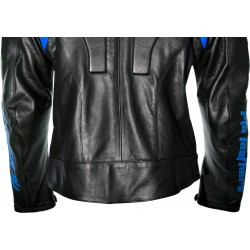 RTX Force One Blue Black Leather Jacket