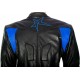 RTX Force One Blue Black Leather Jacket