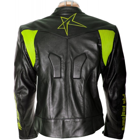 RTX Force One Florescent Black Leather Jacket