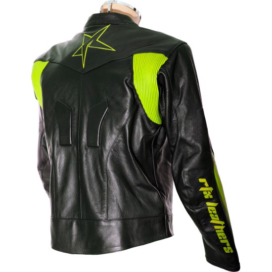 RTX Force One Florescent Black Leather Jacket