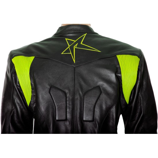 RTX Force One Florescent Black Leather Jacket