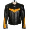 RTX Force One Orange Black Leather Jacket