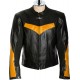 RTX Force One Orange Black Leather Jacket