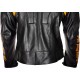 RTX Force One Orange Black Leather Jacket