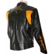 RTX Force One Orange Black Leather Jacket