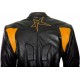 RTX Force One Orange Black Leather Jacket