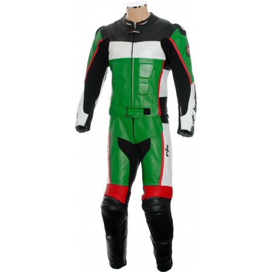 RTX GP Tech Racing Green Leather Suit