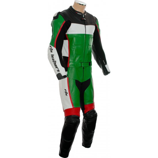 RTX GP Tech Racing Green Leather Suit
