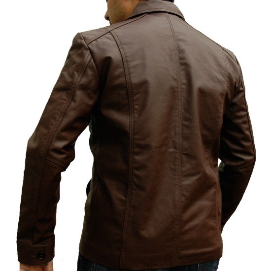 Mafia Brown Leather Jacket