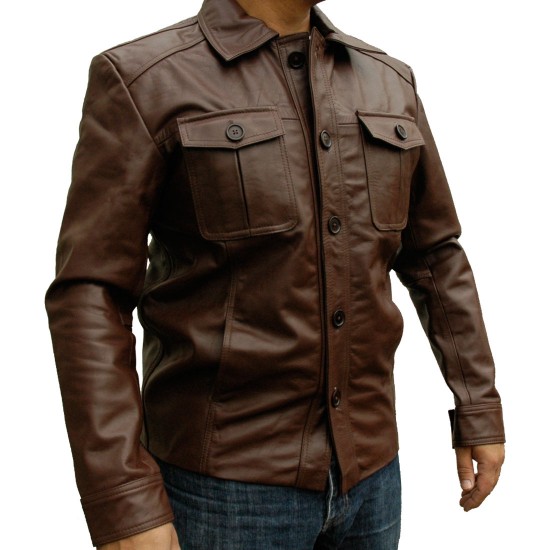 Mafia Brown Leather Jacket