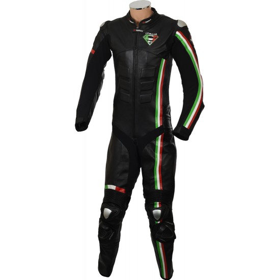 RTX Panther Italia Black Leather Race Leather 1 Piece Suit