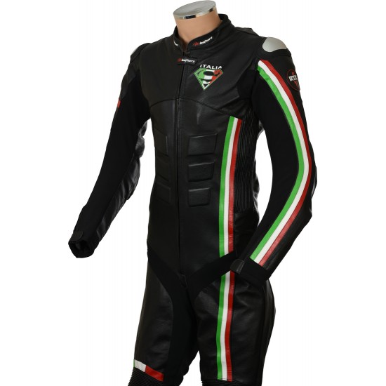 RTX Panther Italia Black Leather Race Leather 1 Piece Suit