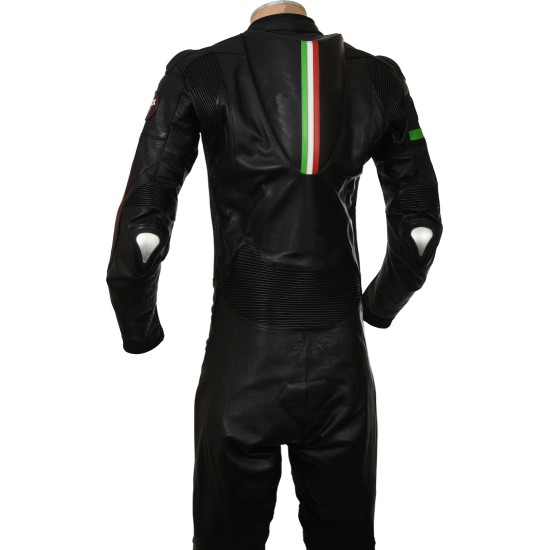 RTX Panther Italia Black Leather Race Leather 1 Piece Suit