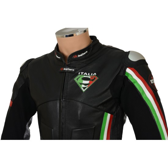 RTX Panther Italia Black Leather Race Leather 1 Piece Suit