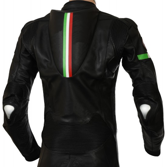 RTX Panther Italia Black Leather Race Leather 1 Piece Suit