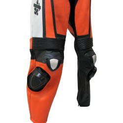 Raptor Orange Armoured Biker Leather Suit