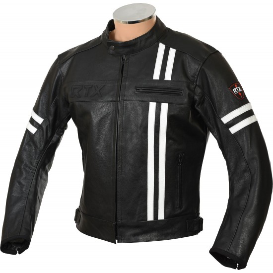 RTX Retro Black Buffalo Leather Jacket