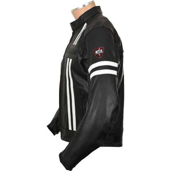 RTX Retro Black Buffalo Leather Jacket
