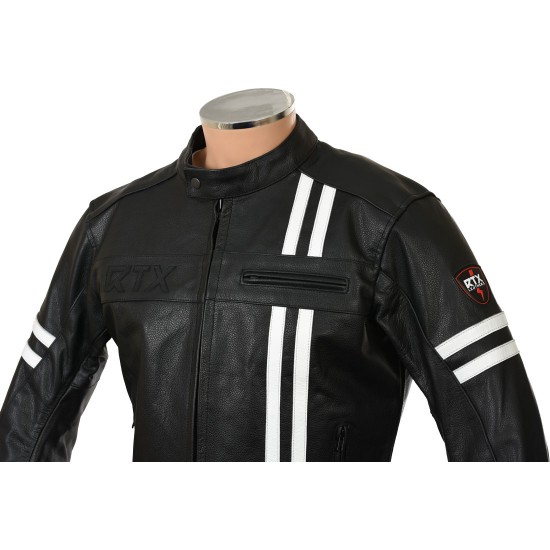 RTX Retro Black Buffalo Leather Jacket