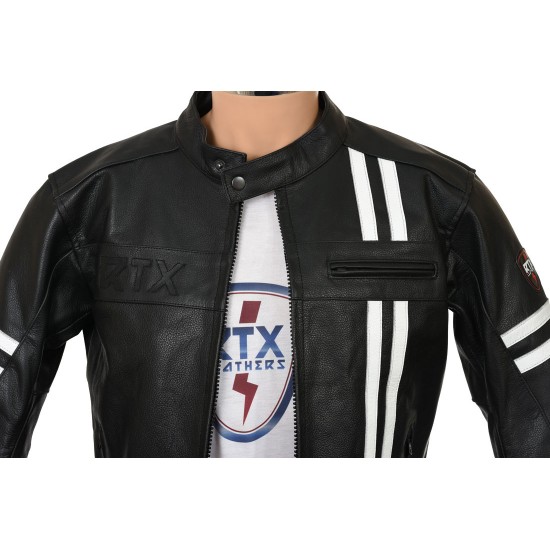 RTX Retro Black Buffalo Leather Jacket