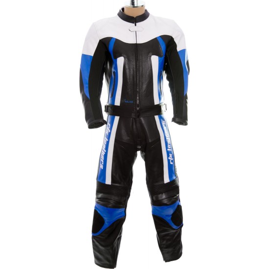 RTX Titan Blue Motorcycle Leather Two Piece Suit