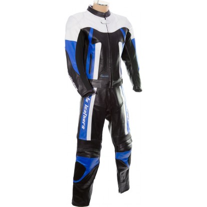 RTX Titan Blue Motorcycle Leather Two Piece Suit