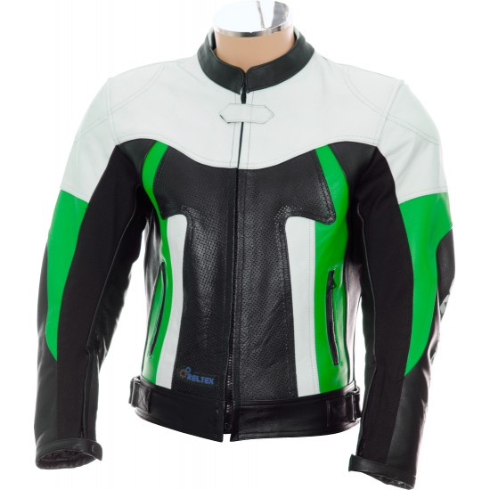 RTX Titan Green Motorcycle Leather Jacket