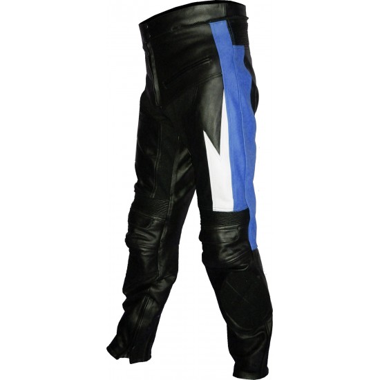 Transformer Blue Leather Motorcycle Trouser