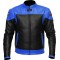 RTX Venom Blue Black Leather Biker Jacket