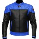 RTX Venom Blue Black Leather Biker Jacket
