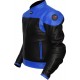 RTX Venom Blue Black Leather Biker Jacket