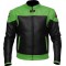 RTX Venom Green Black Leather Biker Jacket