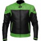 RTX Venom Green Black Leather Biker Jacket