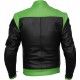 RTX Venom Green Black Leather Biker Jacket