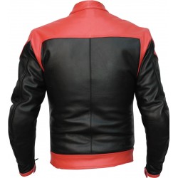 RTX Venom Red Black Leather Biker Jacket