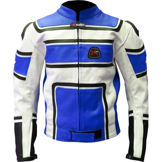 RTX X1 Supersport Touring Blue Leather Biker Jacket