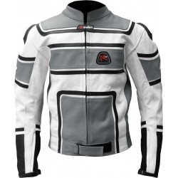 RTX X1 Supersport Touring Grey Leather Biker Jacket