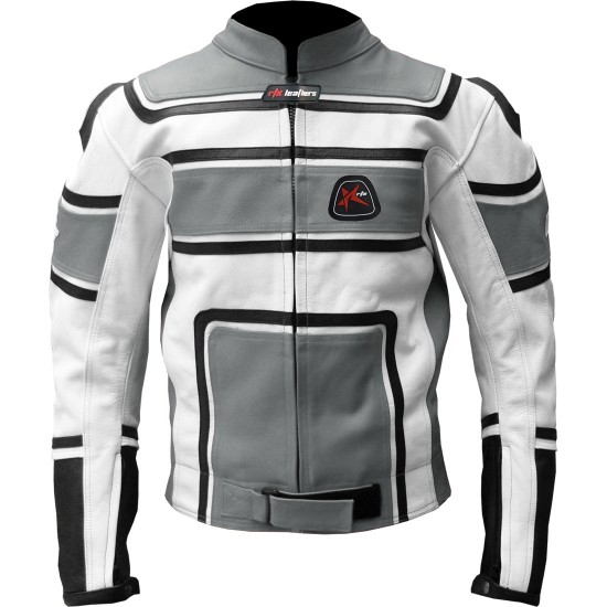RTX X1 Supersport Touring Grey Leather Biker Jacket