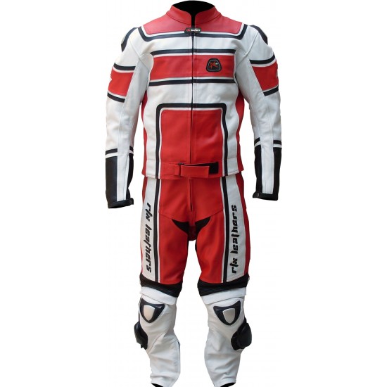 RTX X1 Supersport Touring Red Leather Biker Suit