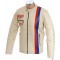 Steve McQueen Heuer Grand Prix Quilted Cream Leather Jacket