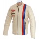 Steve McQueen Heuer Grand Prix Quilted Cream Leather Jacket
