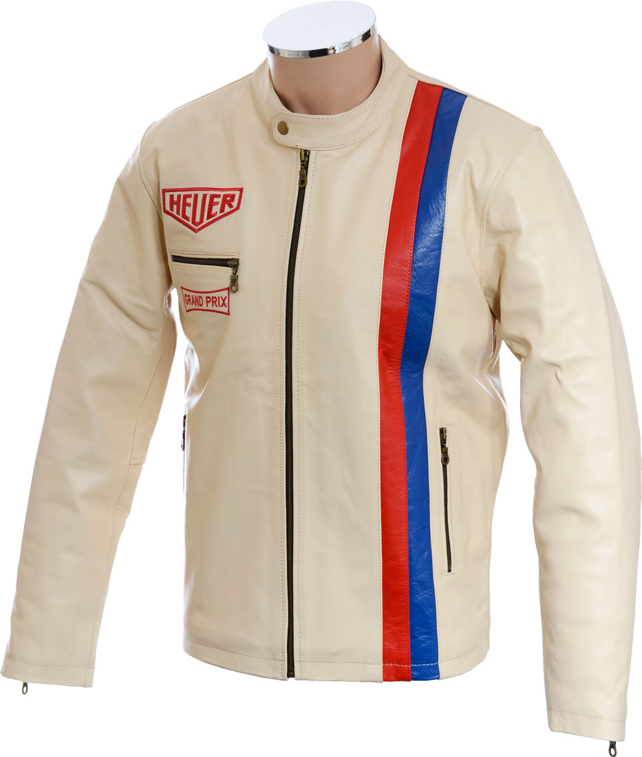 SALE - Steve McQueen Heuer Grand Prix Quilted Cream Leather