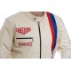 Steve McQueen Heuer Grand Prix Quilted Cream Leather Jacket
