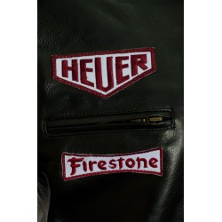 Steve McQueen Gulf Heuer Black Leather Jacket
