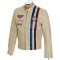 Steve McQueen Gulf Heuer Cream Leather Jacket