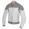 RTX Classic White Grey Leather Biker Jacket 
