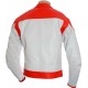RTX Classic White Red Leather Biker Jacket